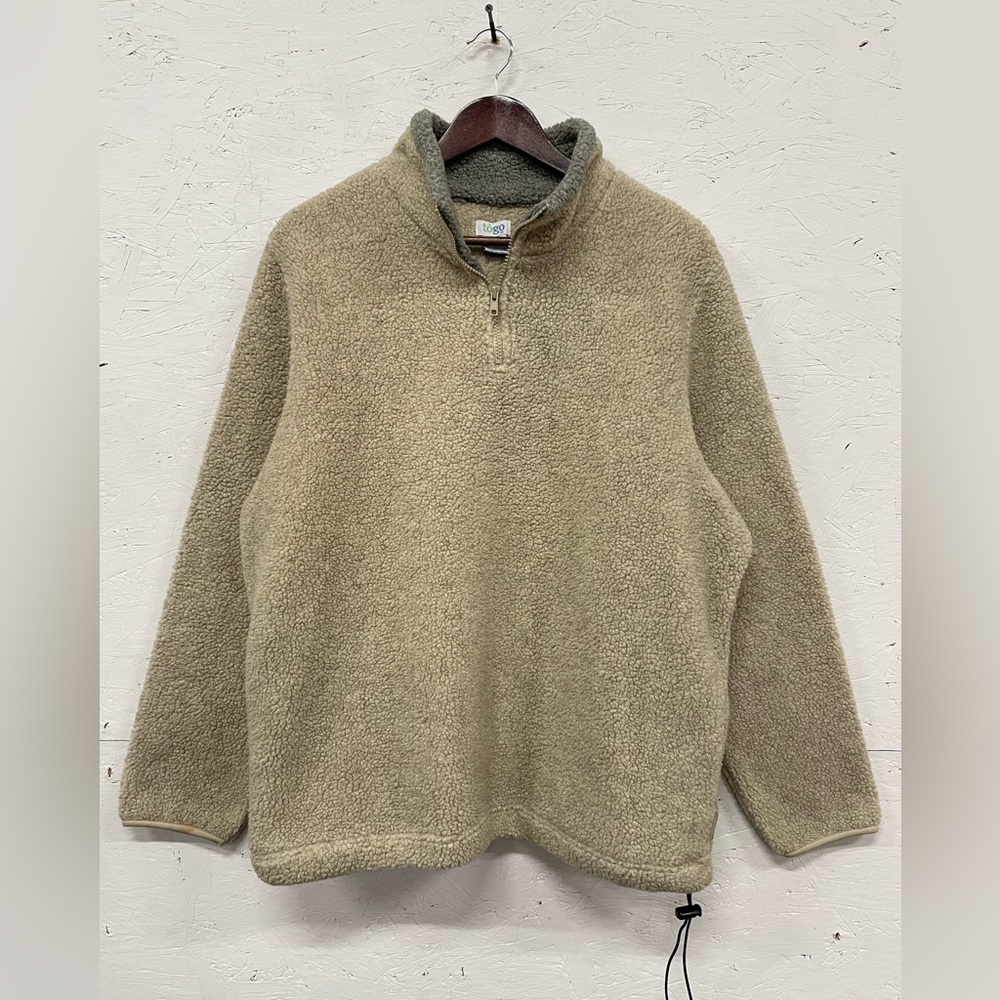 Vintage Togo Quarter Zip Fleece Sweater, Size XL